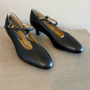 Capezio Black Ballroom Leather Heels